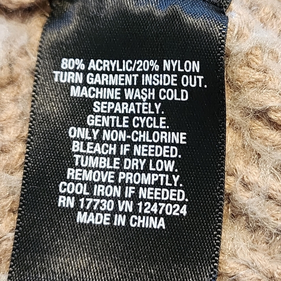 Mossimo Open Front Button Cardigan Sweater Khaki Cream Long Sleeve Sweater - Picture 8 of 13